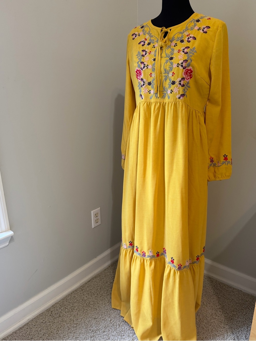 Orange Creek Embroidered Maxi Dress M - Picture 2 of 7